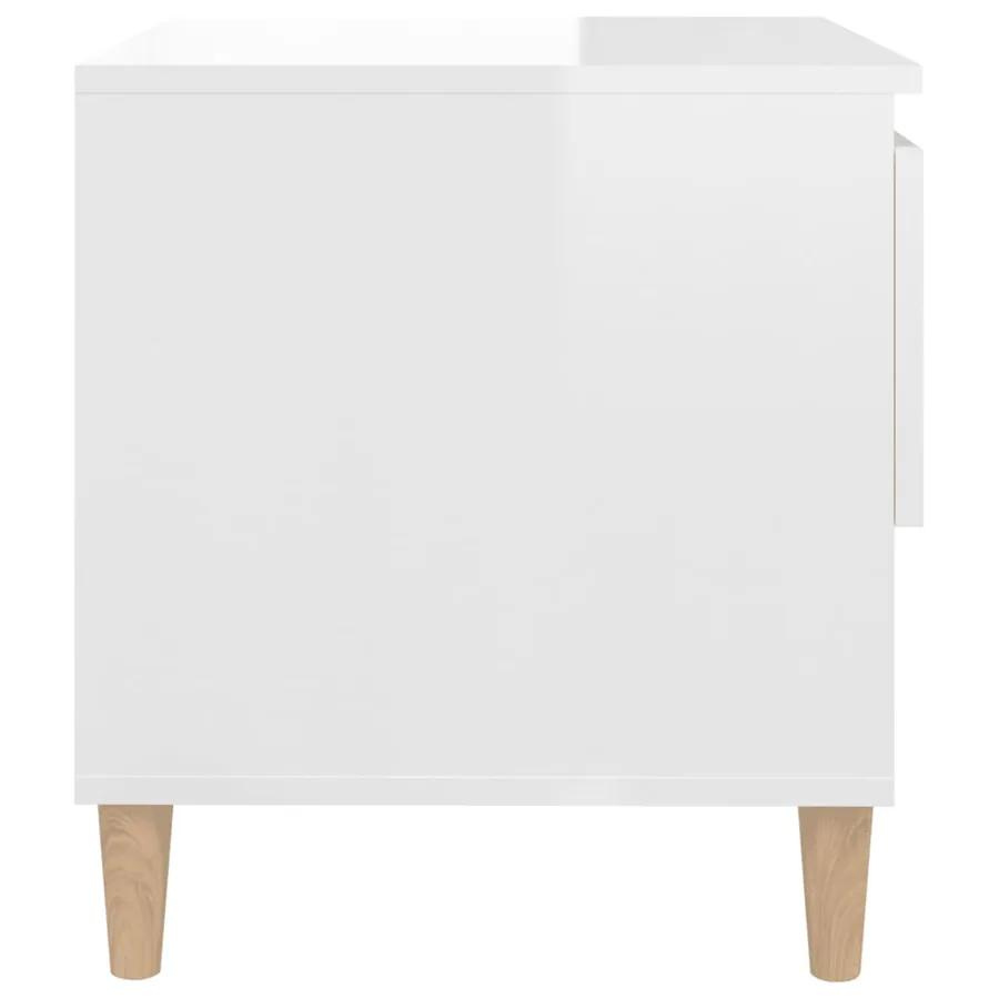 Tables de chevet 2 pcs Blanc brillant 50x46x50 cm - 6