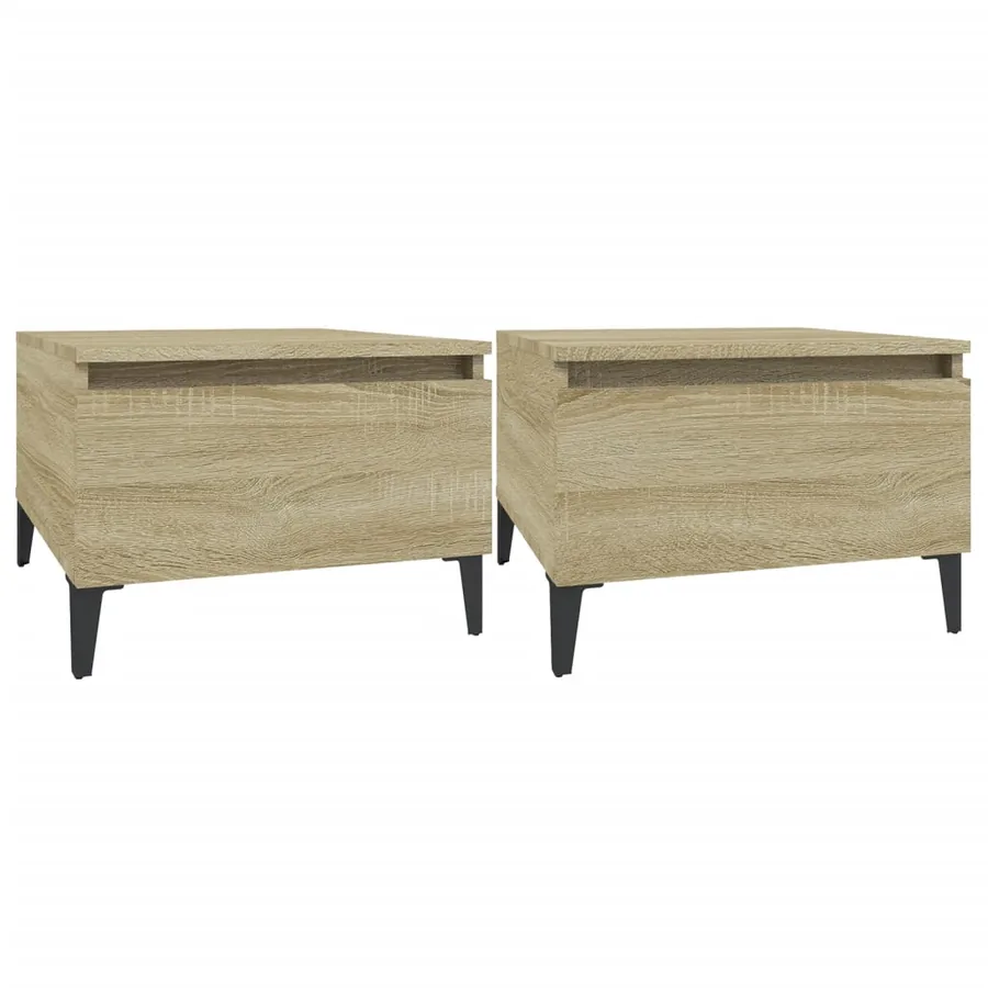 Tables d'appoint 2 pcs Chêne sonoma 50x46x35 cm Bois ingénierie - 2