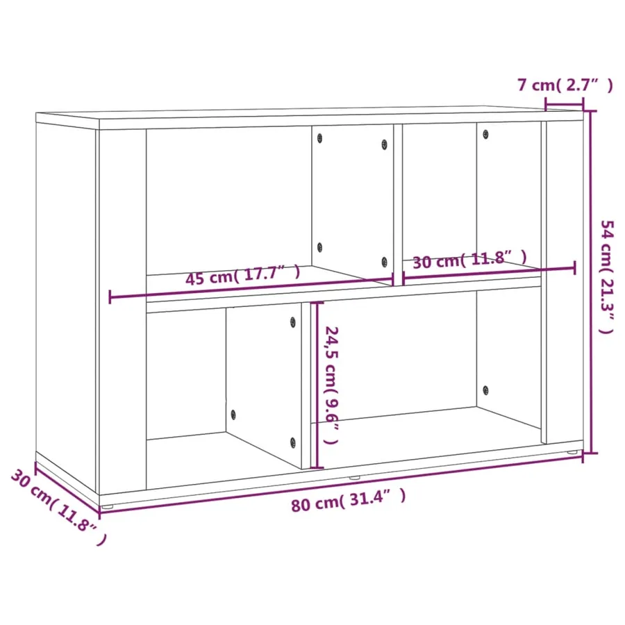 Buffet Chêne sonoma 80x30x54 cm Bois d'ingénierie - 8