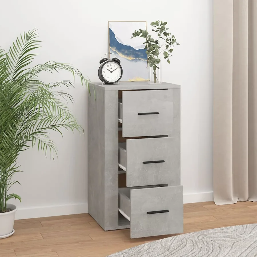 Buffet Gris béton 40x33x70 cm Bois d'ingénierie - 6