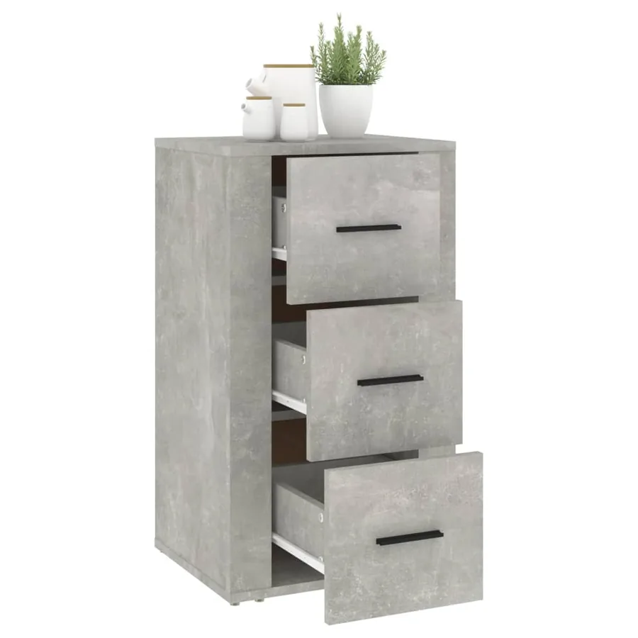 Buffet Gris béton 40x33x70 cm Bois d'ingénierie - 7