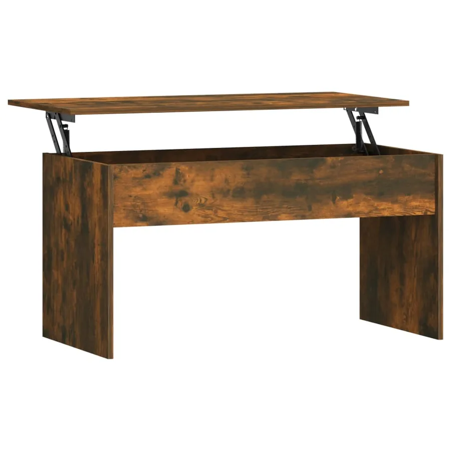 Table basse Chêne fumé 102x50,5x52,5 cm Bois d'ingénierie - 2