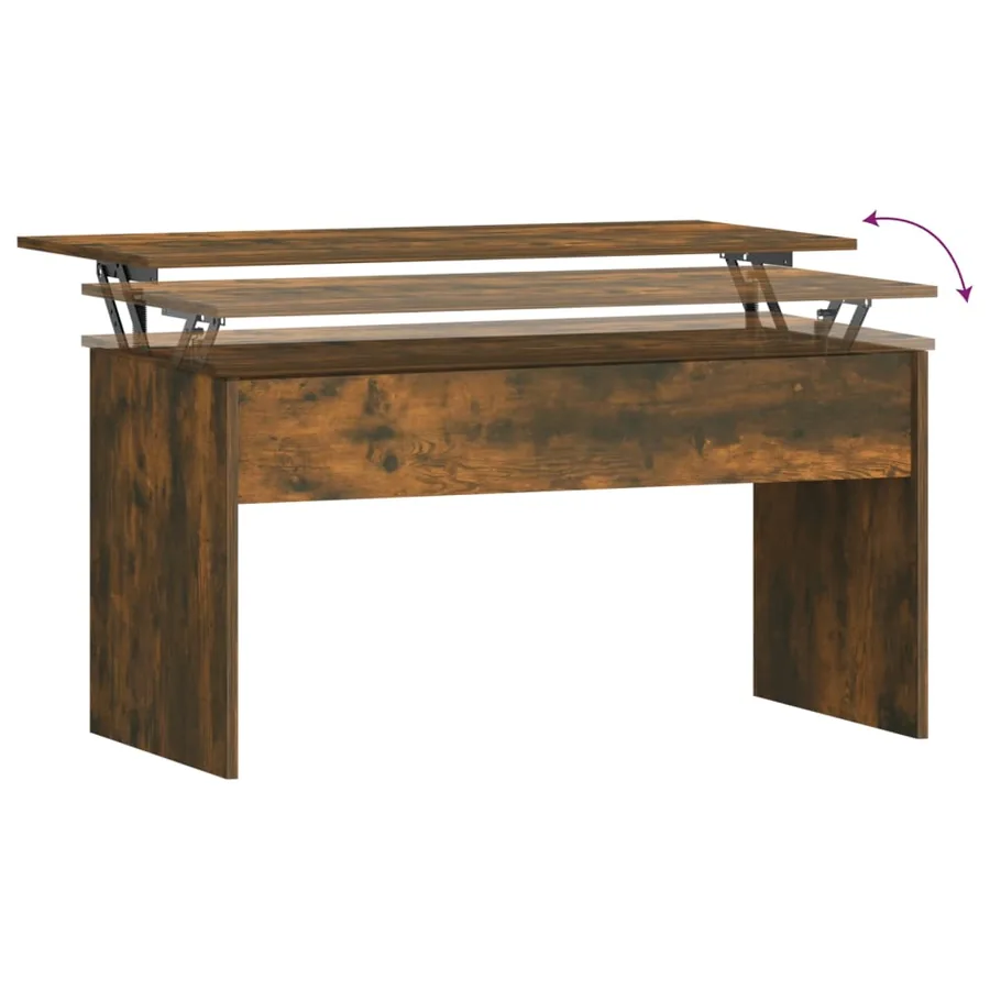 Table basse Chêne fumé 102x50,5x52,5 cm Bois d'ingénierie - 6