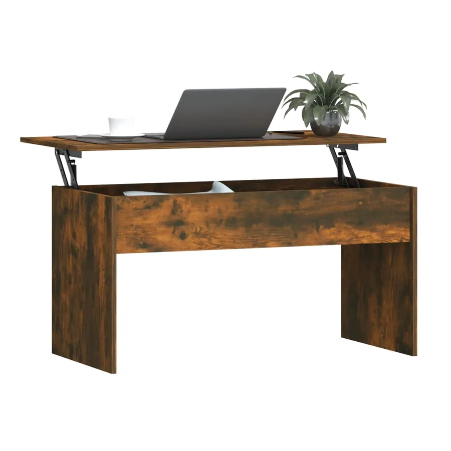 Table basse Chêne fumé 102x50,5x52,5 cm Bois d'ingénierie - 7