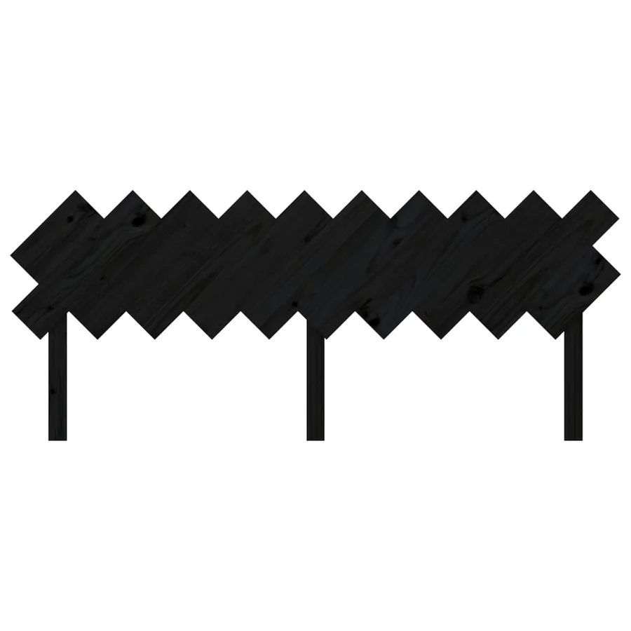 Tête de lit Noir 196x3x80,5 cm Bois massif de pin - 4