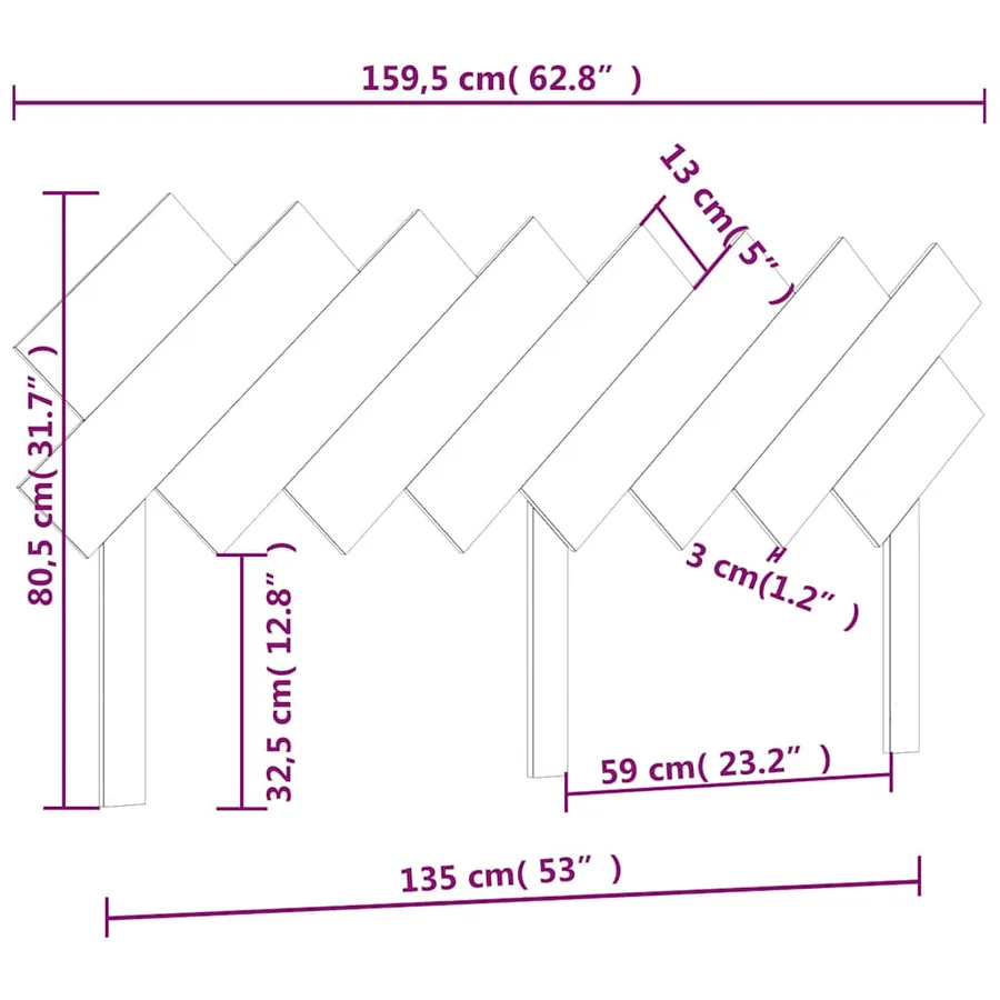 Tête de lit Marron miel 159,5x3x80,5 cm Bois massif de pin - 6