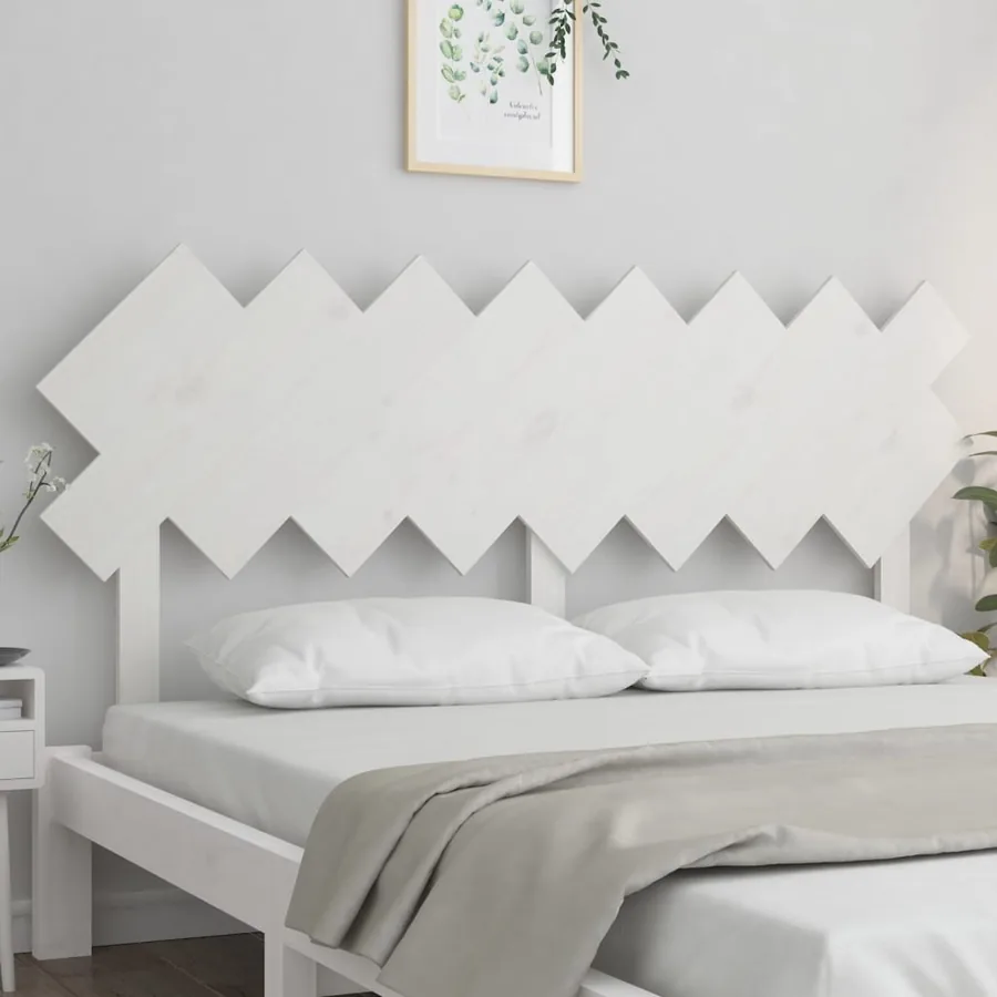 Tête de lit Blanc 159,5x3x80,5 cm Bois massif de pin - 3