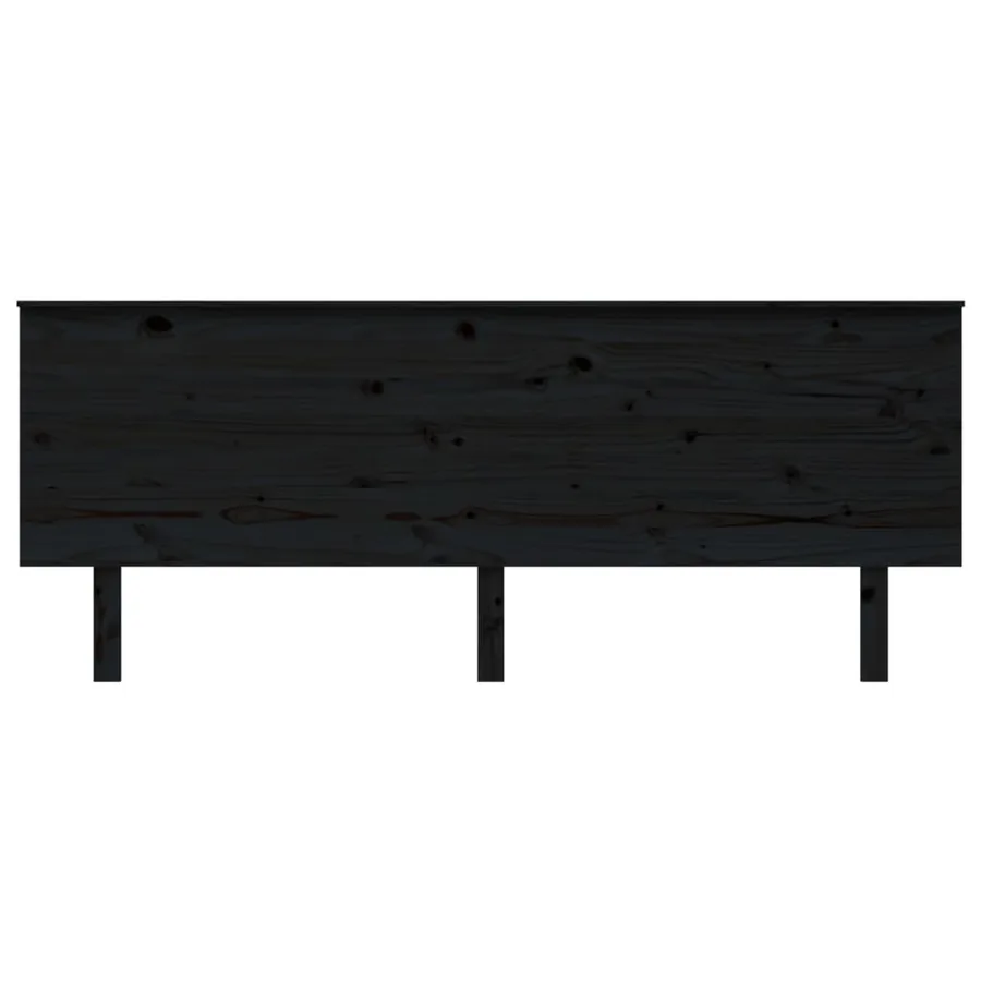 Tête de lit Noir 204x6x82,5 cm Bois massif de pin - 3
