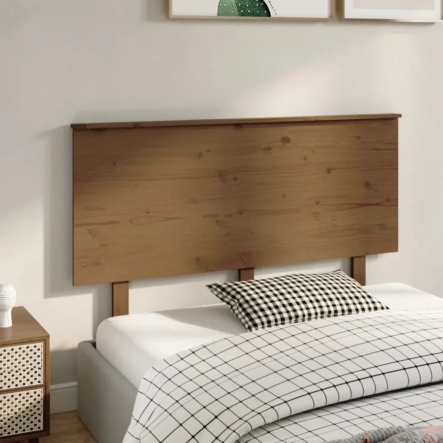 Tête de lit Marron miel 139x6x82,5 cm Bois massif de pin - 4