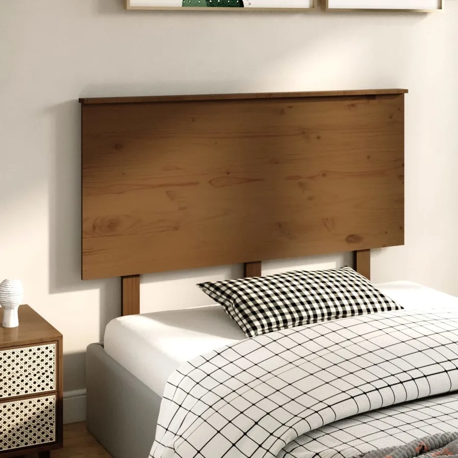 Tête de lit Marron miel 124x6x82,5 cm Bois massif de pin - 4