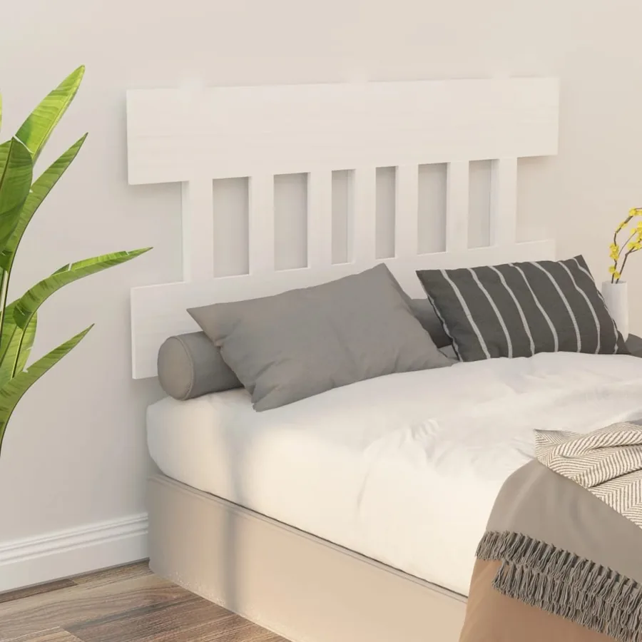 Tête de lit Blanc 143,5x3x81 cm Bois massif de pin - 5