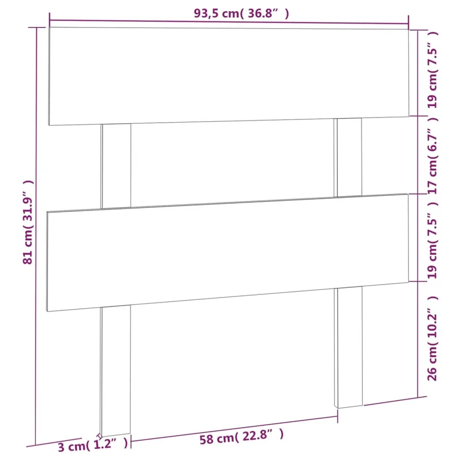 Tête de lit Marron miel 93,5x3x81 cm Bois massif de pin - 6