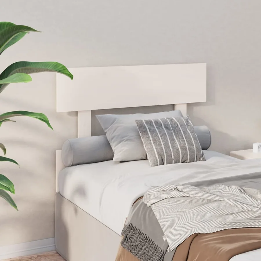 Tête de lit Blanc 93,5x3x81 cm Bois massif de pin - 4