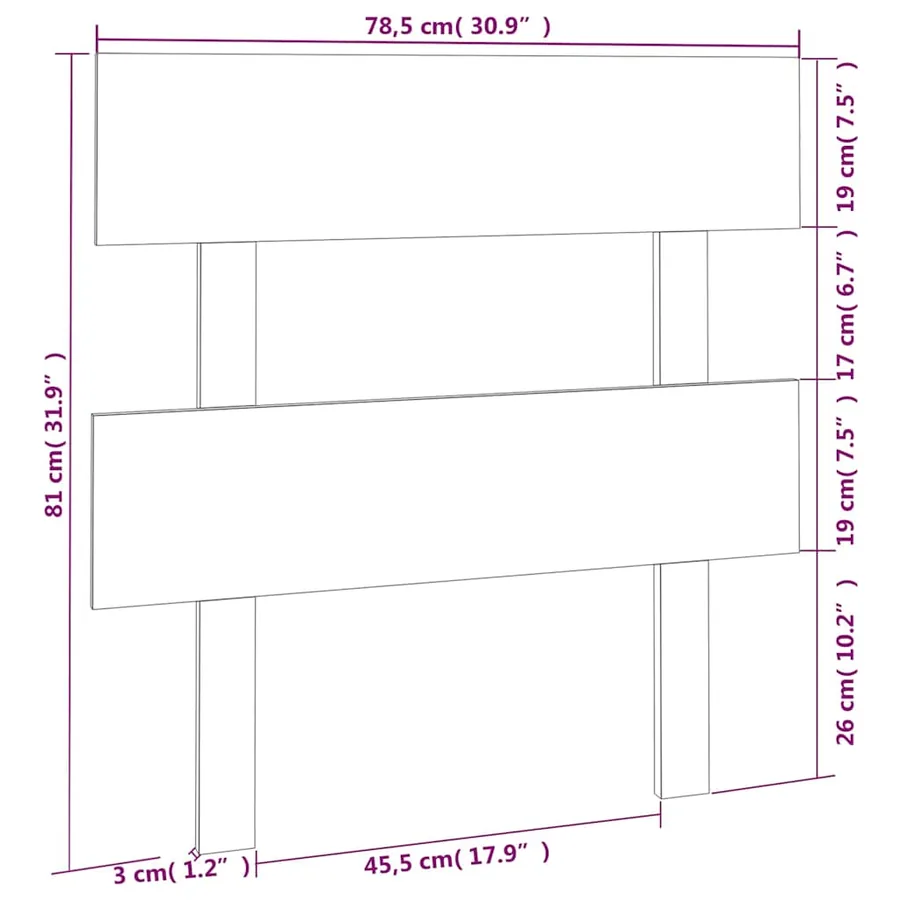 Tête de lit 78,5x3x81 cm Bois massif de pin - 6