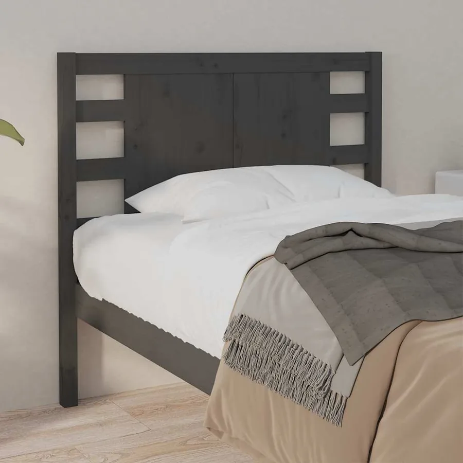 Tête de lit Gris 81x4x100 cm Bois massif de pin - 4