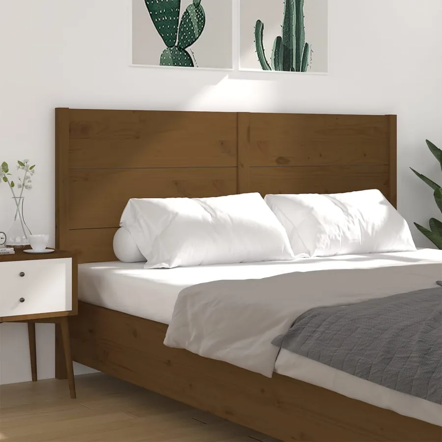 Tête de lit Marron miel 126x4x100 cm Bois massif de pin - 4