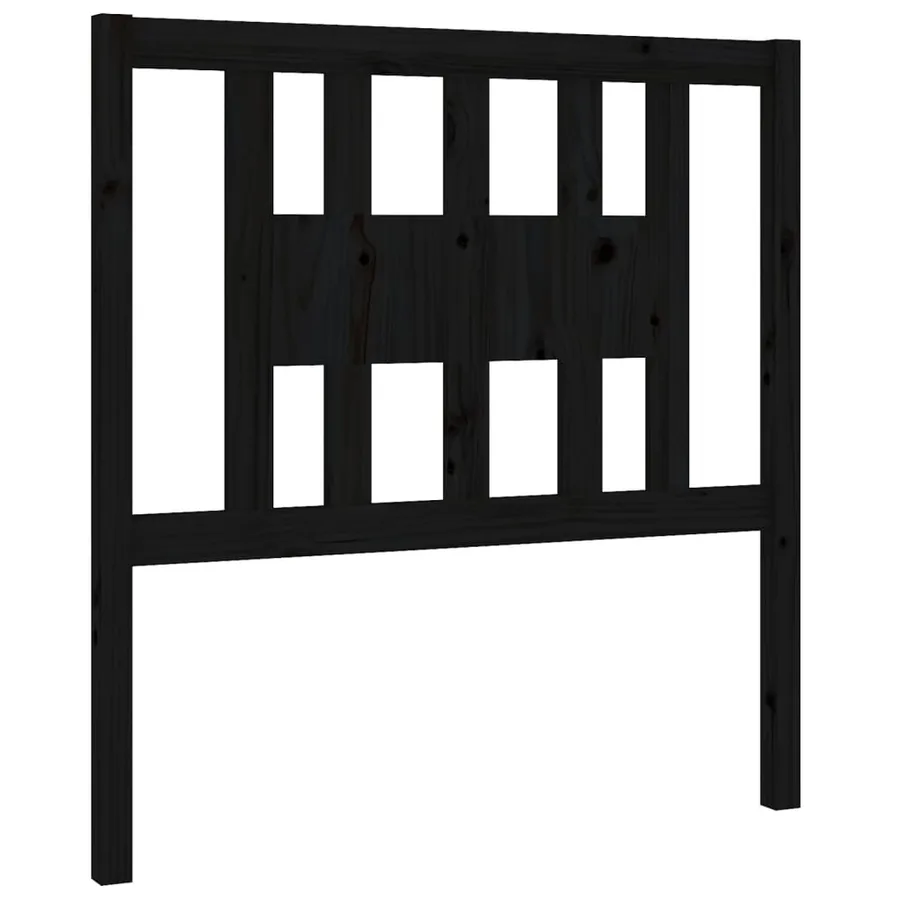 Tête de lit Noir 96x4x100 cm Bois massif de pin - 2