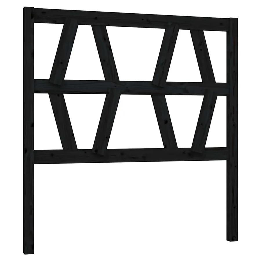 Tête de lit Noir 81x4x100 cm Bois massif de pin - 2