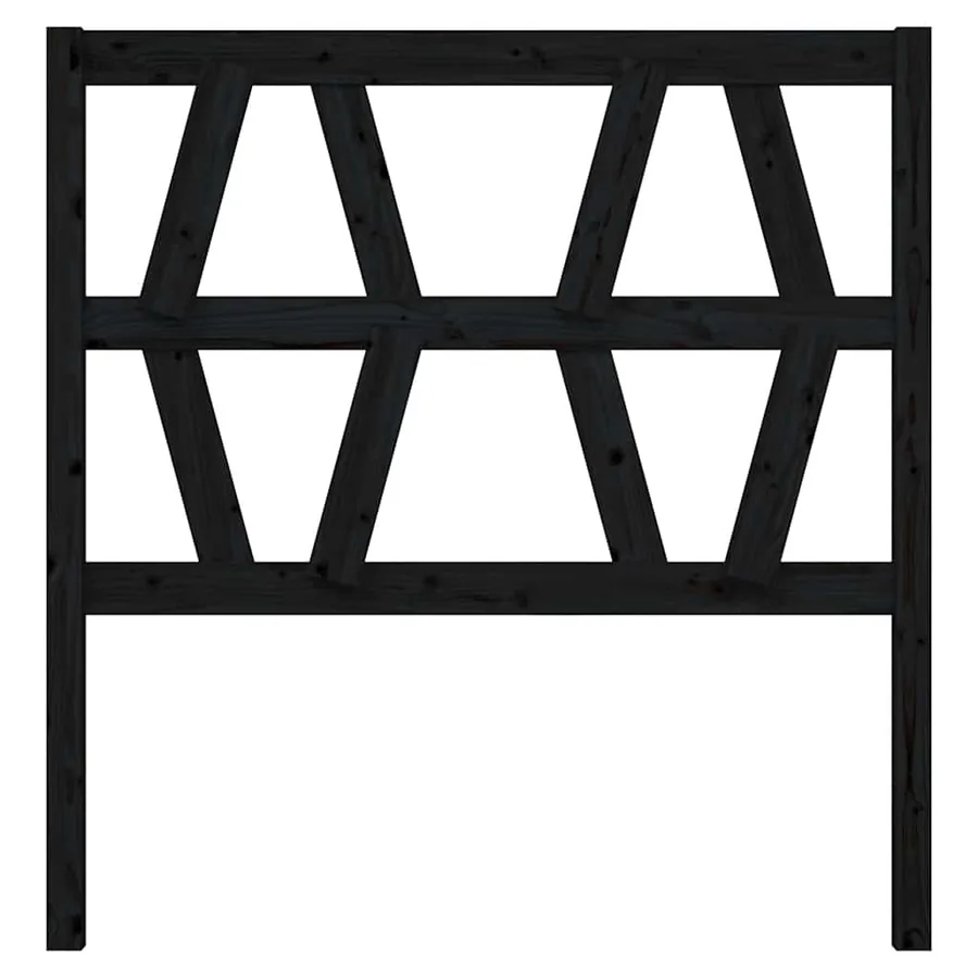 Tête de lit Noir 81x4x100 cm Bois massif de pin - 3