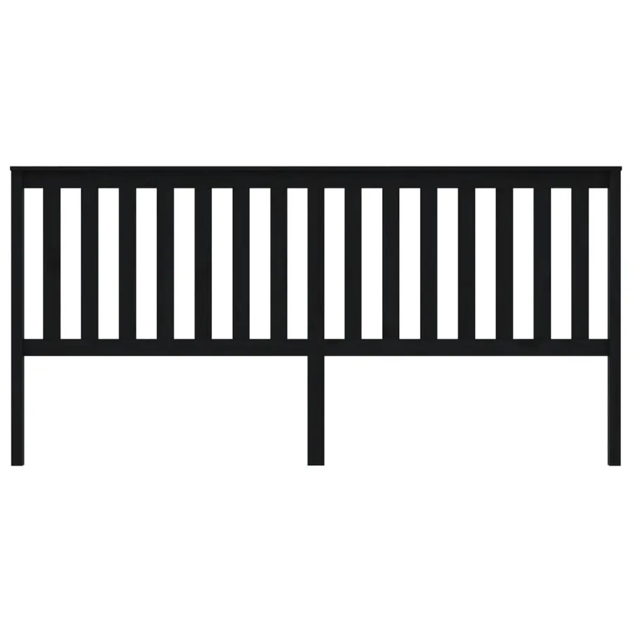 Tête de lit Noir 206x6x101 cm Bois massif de pin - 3