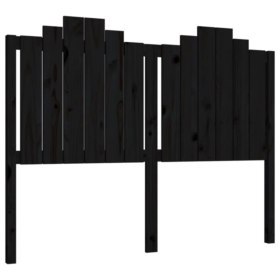 Tête de lit Noir 146x4x110 cm Bois massif de pin - 2