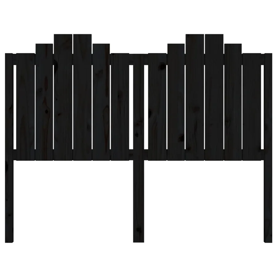 Tête de lit Noir 146x4x110 cm Bois massif de pin - 4