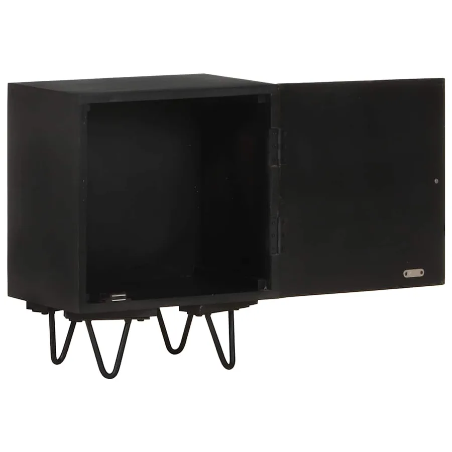Table de chevet avec front en laiton 40x30x50cm Manguier massif - 4
