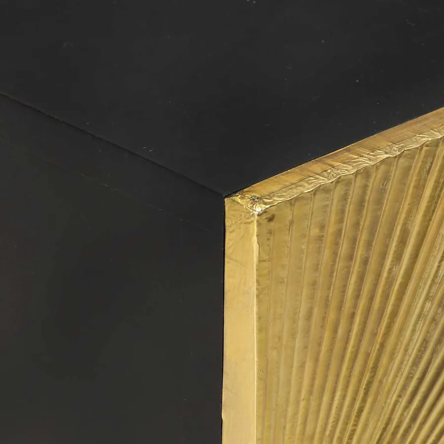 Table de chevet avec front en laiton 40x30x50cm Manguier massif - 7