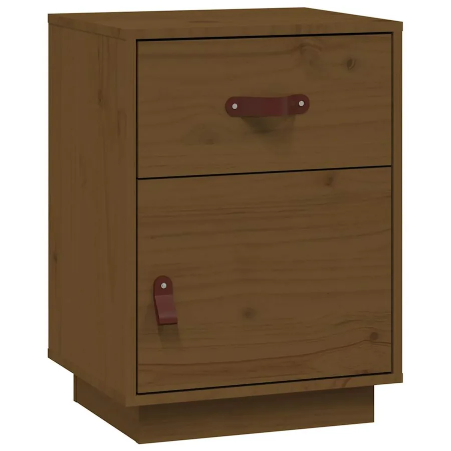 Table de chevet Marron miel 40x34x55 cm Bois de pin solide - 2