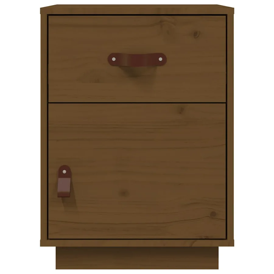 Table de chevet Marron miel 40x34x55 cm Bois de pin solide - 5