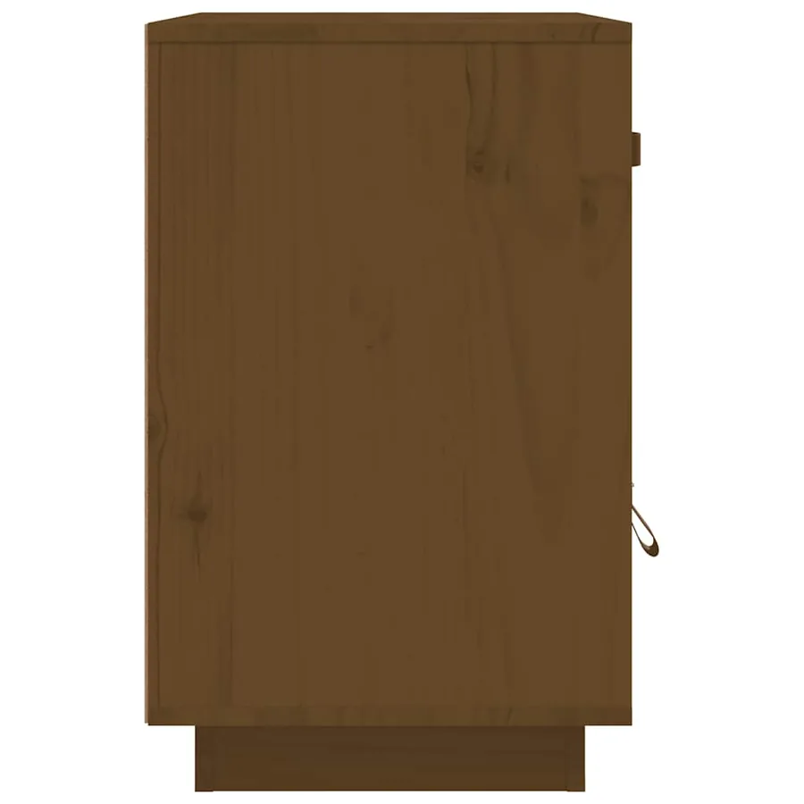 Table de chevet Marron miel 40x34x55 cm Bois de pin solide - 7