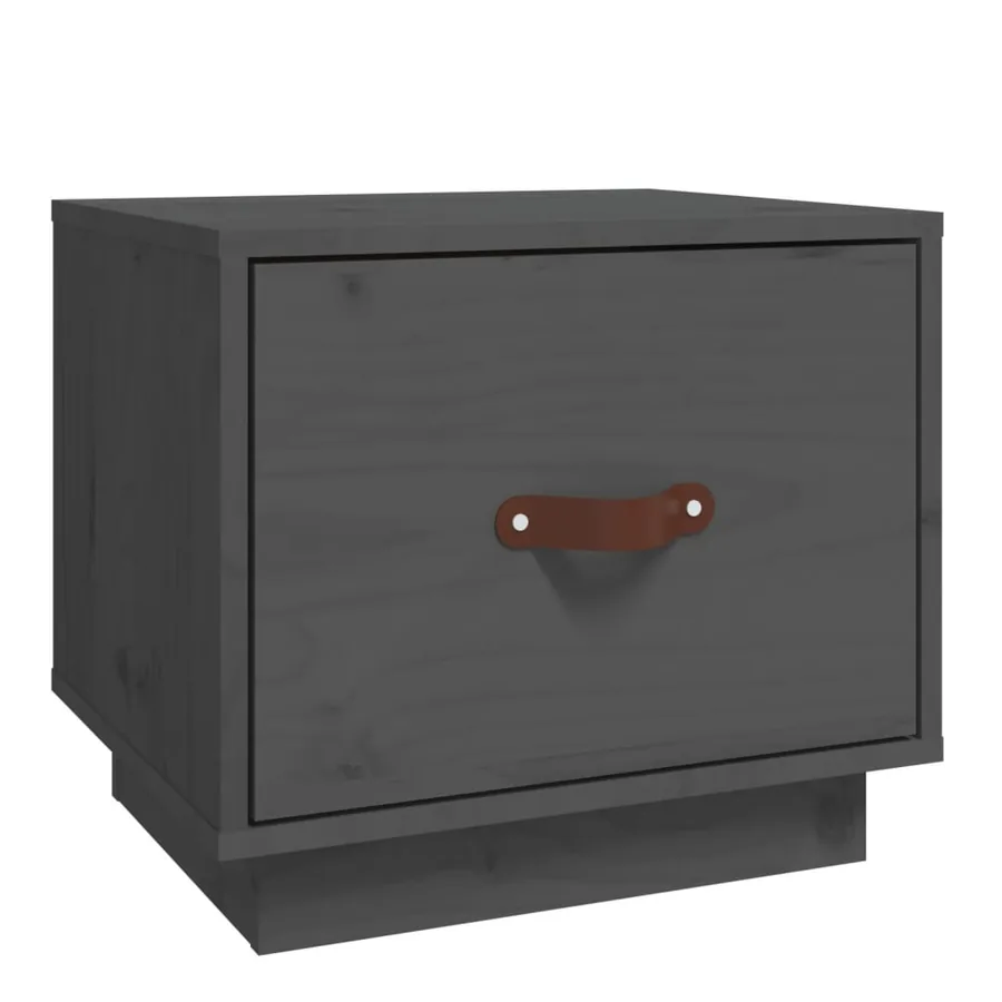 Table de chevet Gris 40x34x35 cm Bois de pin solide - 2