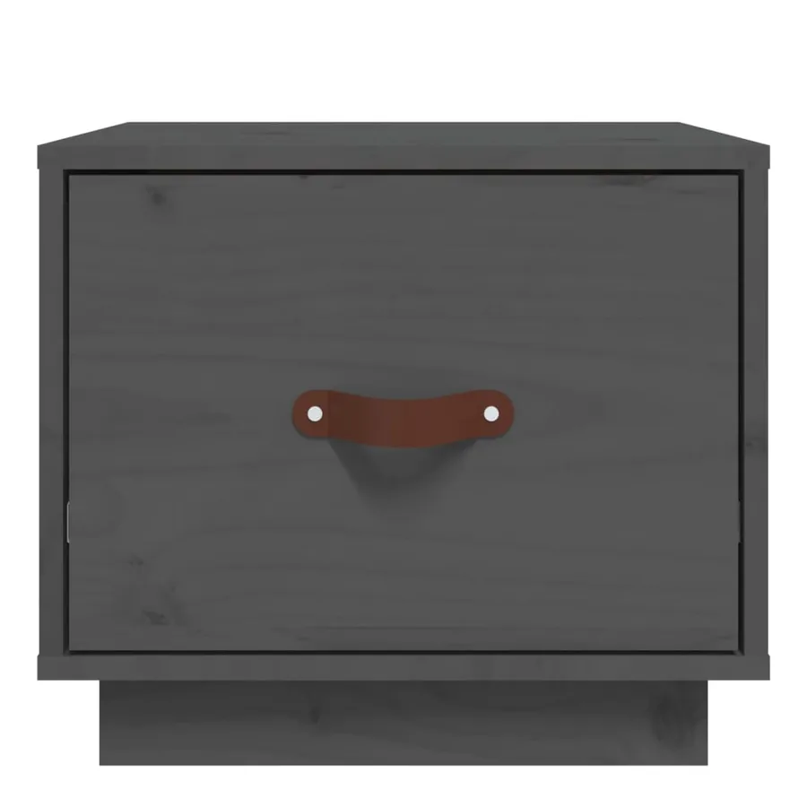 Table de chevet Gris 40x34x35 cm Bois de pin solide - 5