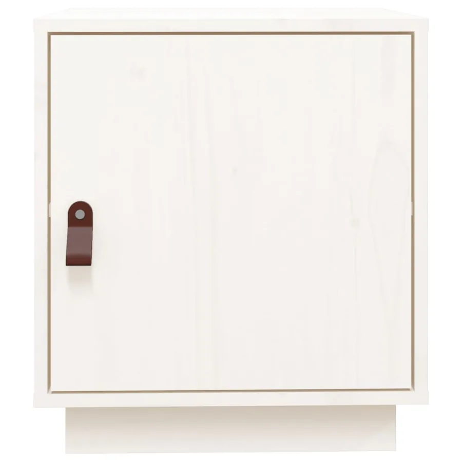 Table de chevet Blanc 40x34x45 cm Bois de pin massif - 6
