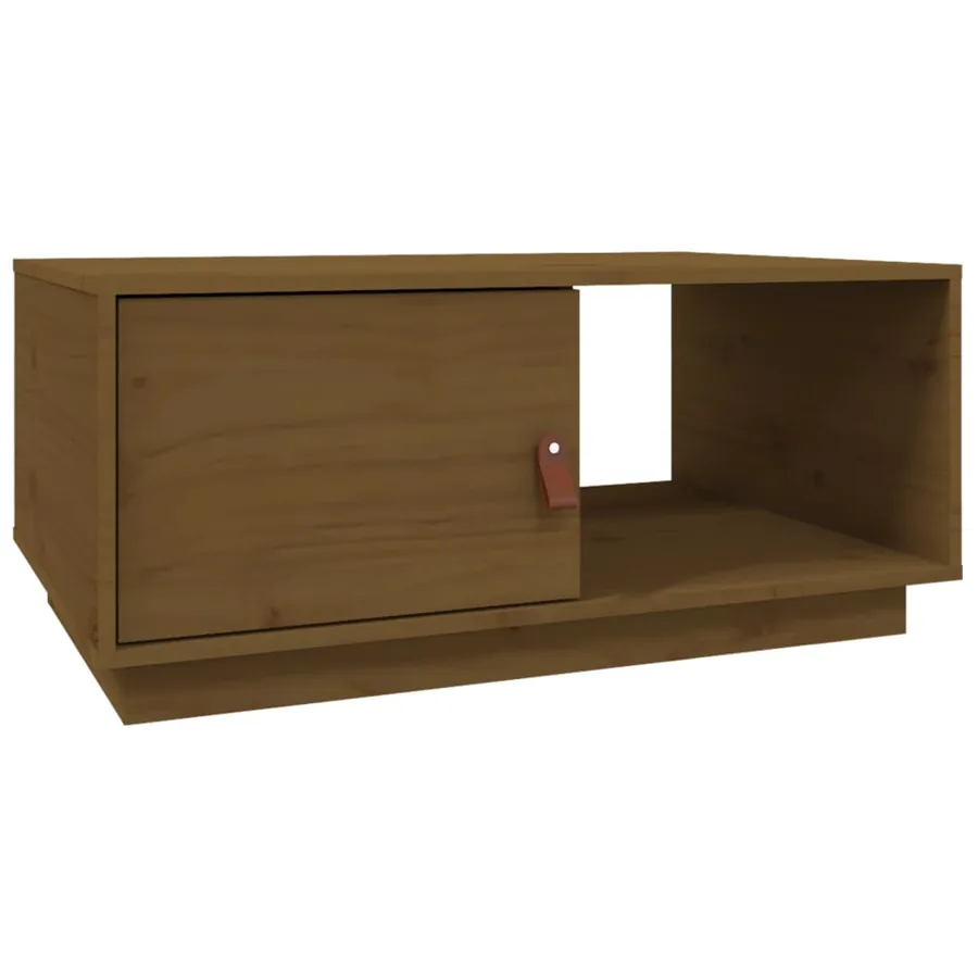 Table basse Marron miel 80x50x35,5 cm Bois massif de pin - 2
