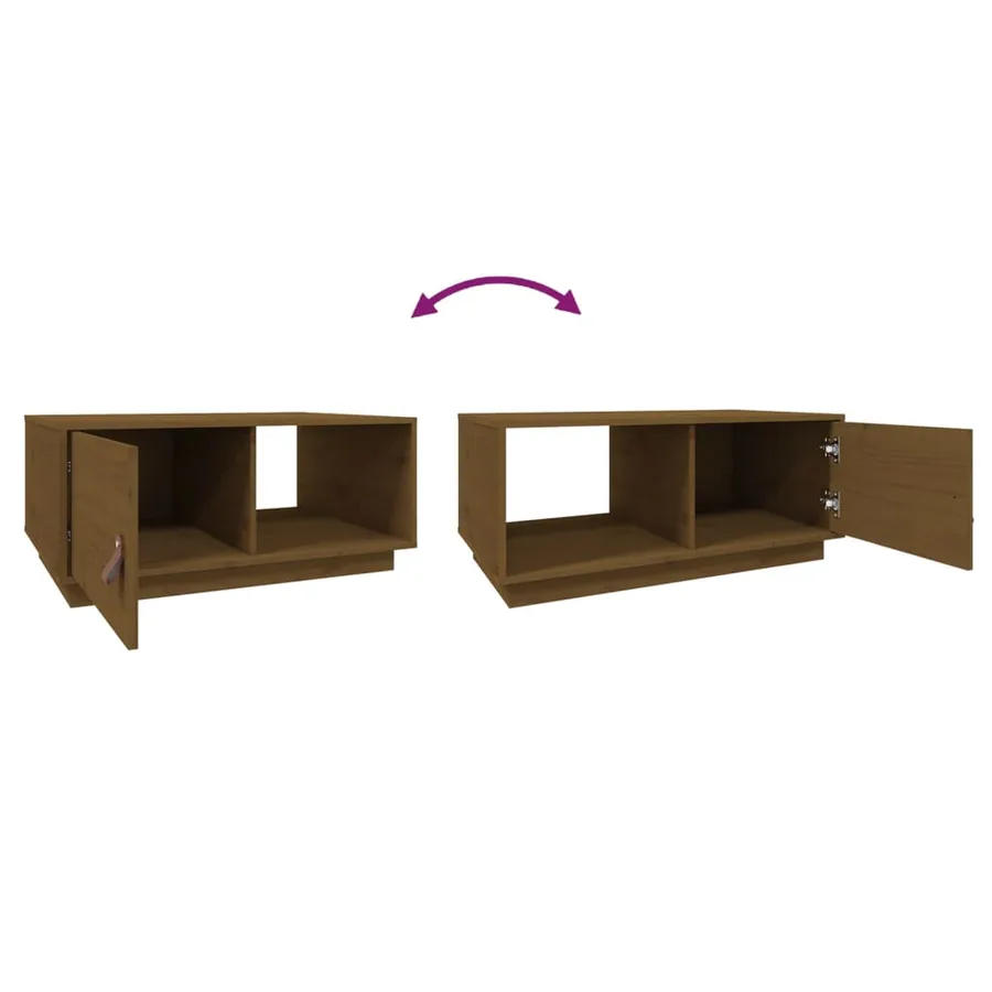 Table basse Marron miel 80x50x35,5 cm Bois massif de pin - 9