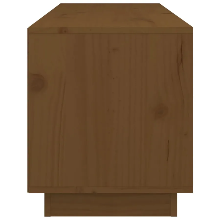 Meuble TV Marron miel 105x34x40 cm Bois de pin massif - 8