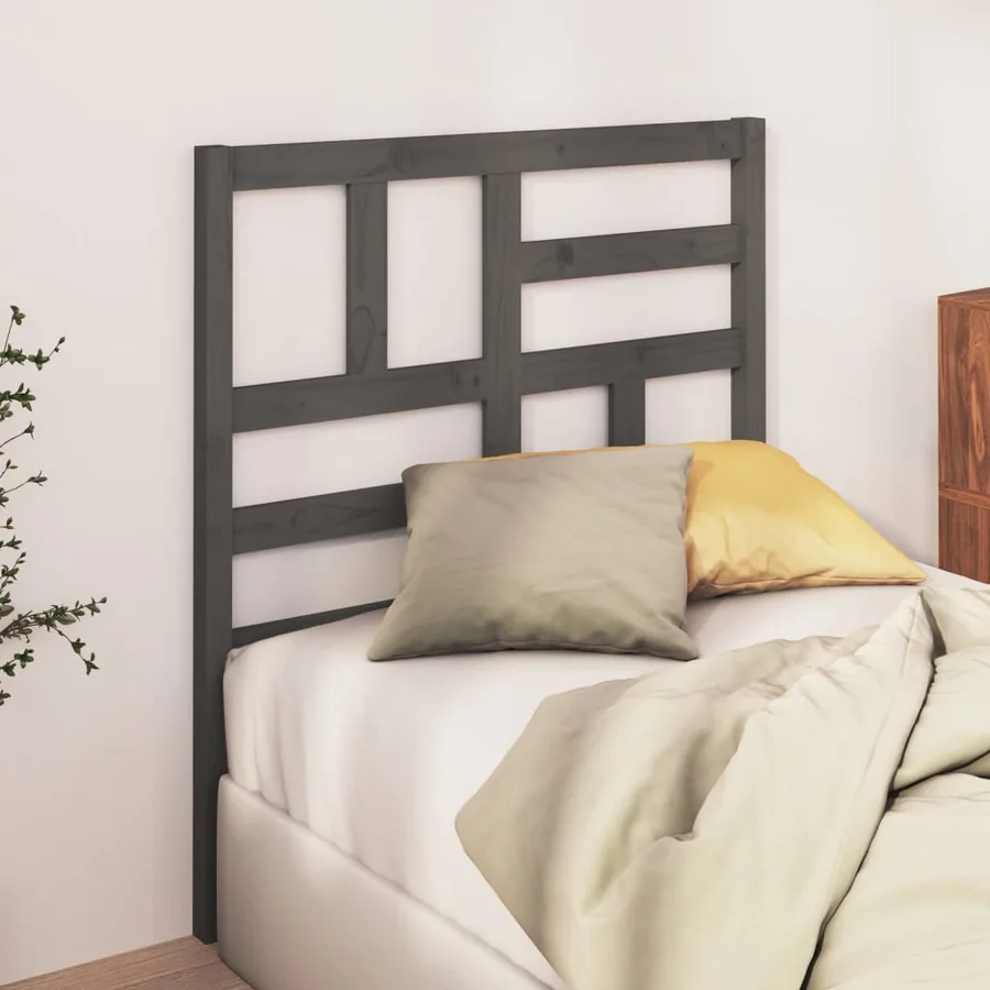 Tête de lit Gris 81x4x104 cm Bois massif de pin - 3