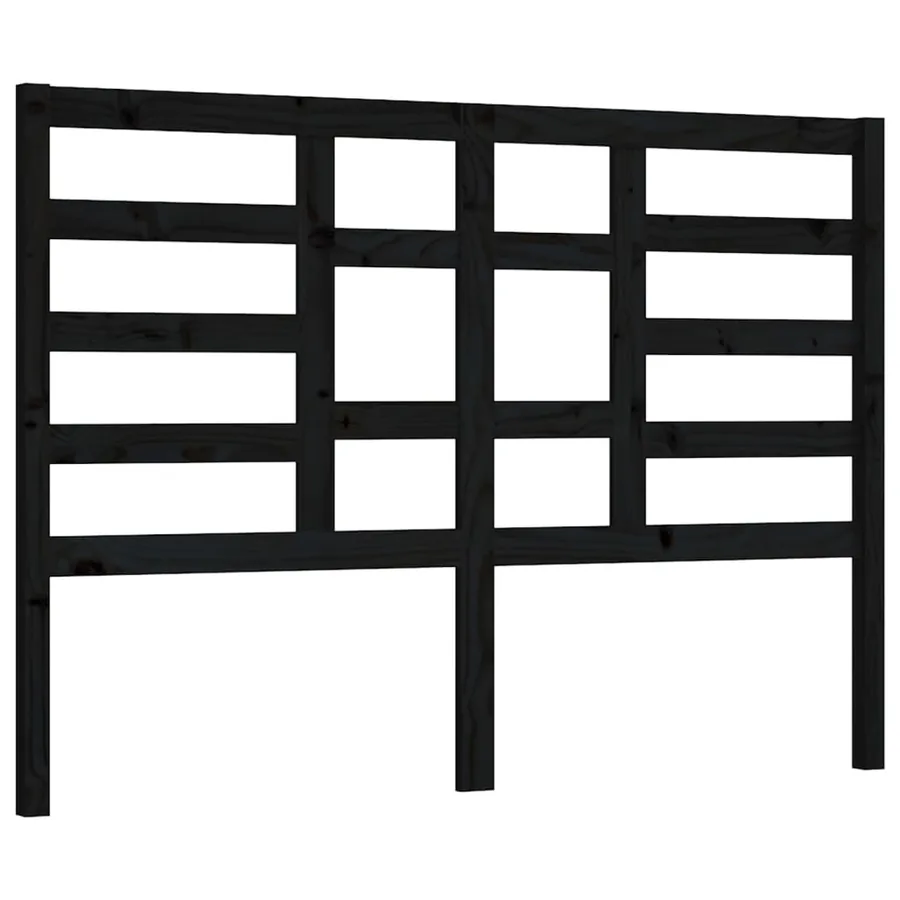 Tête de lit Noir 146x4x104 cm Bois massif de pin - 2
