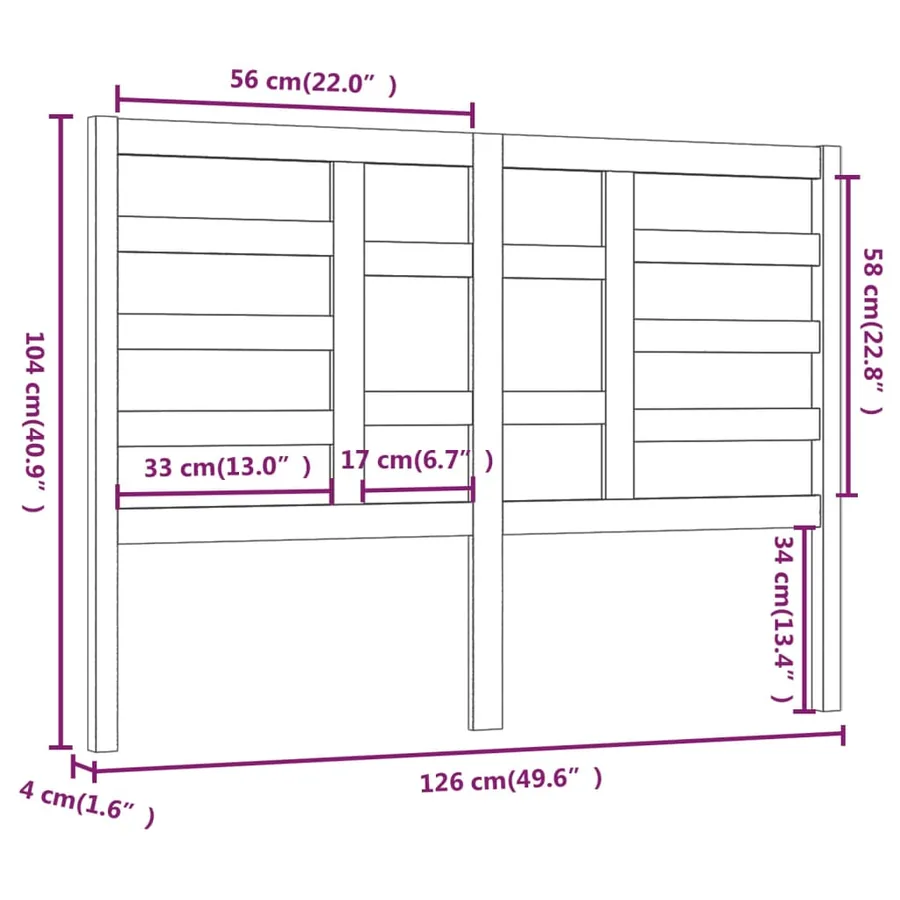 Tête de lit Marron miel 126x4x104 cm Bois massif de pin - 6