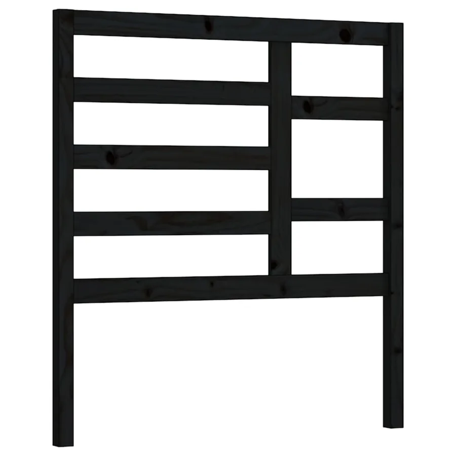 Tête de lit Noir 81x4x104 cm Bois massif de pin - 2