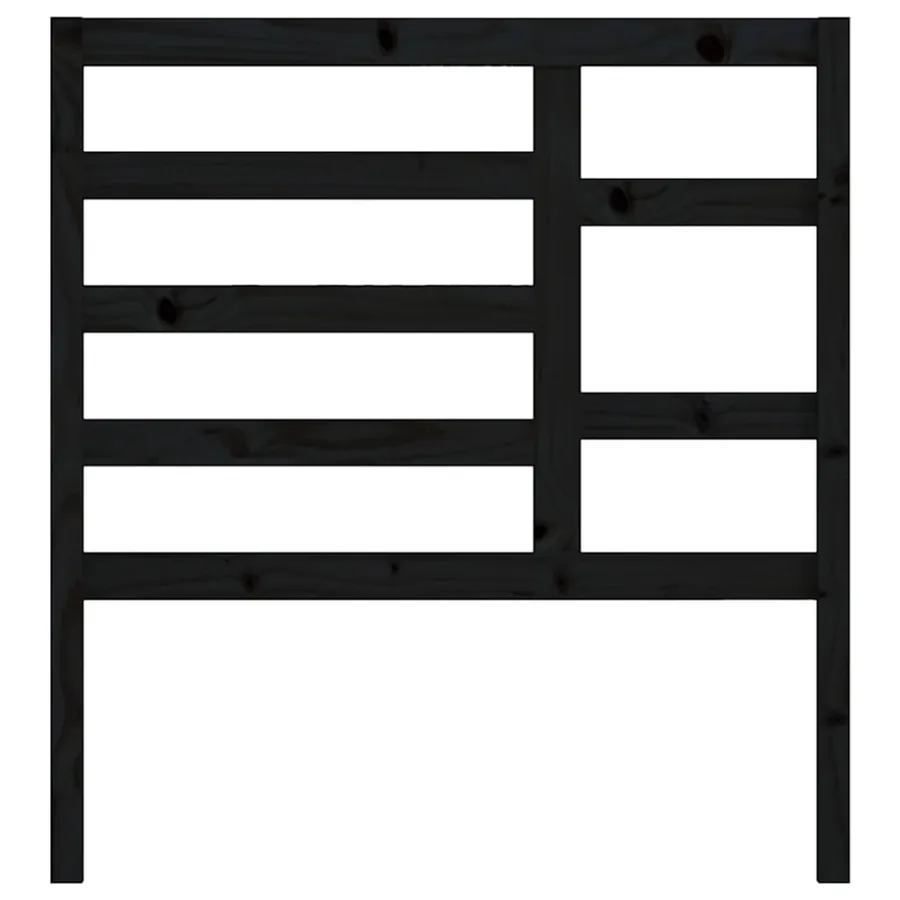 Tête de lit Noir 81x4x104 cm Bois massif de pin - 4
