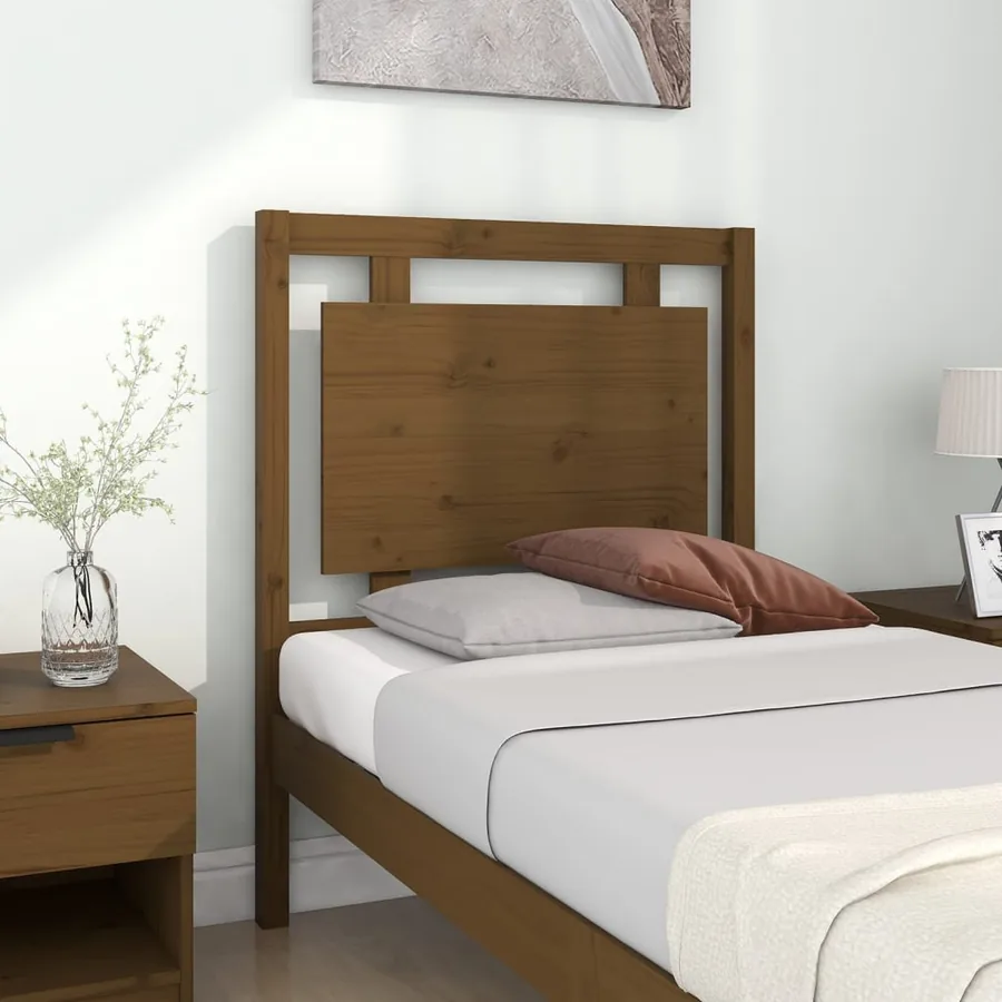 Tête de lit Marron miel 80,5x4x100 cm Bois massif de pin - 3