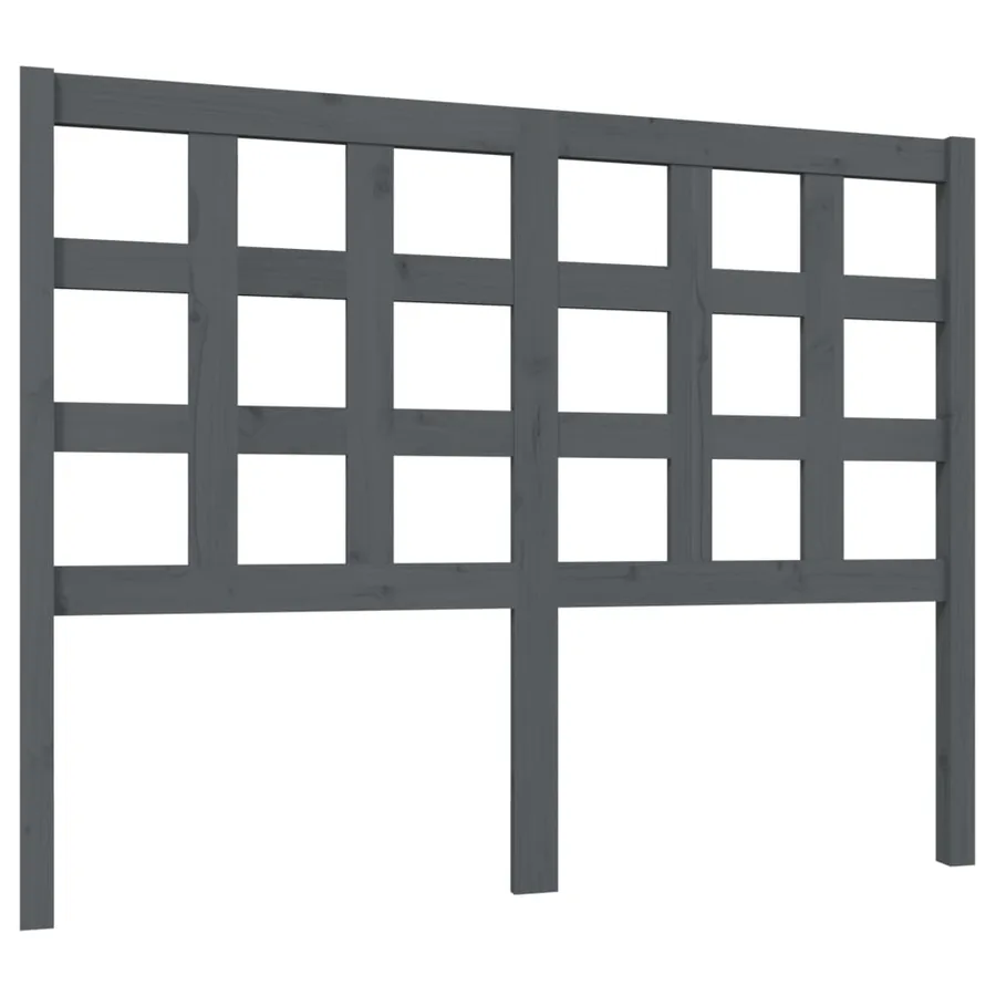 Tête de lit Gris 125,5x4x100 cm Bois massif de pin - 2
