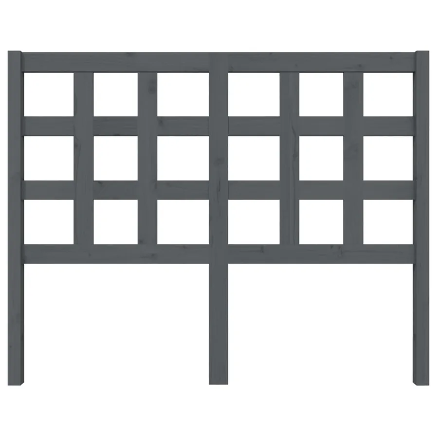 Tête de lit Gris 125,5x4x100 cm Bois massif de pin - 3