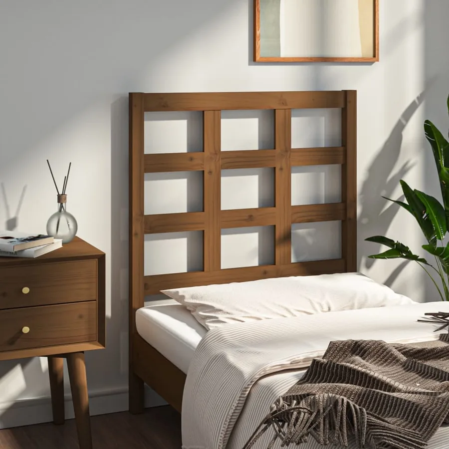 Tête de lit Marron miel 80,5x4x100 cm Bois massif de pin - 4