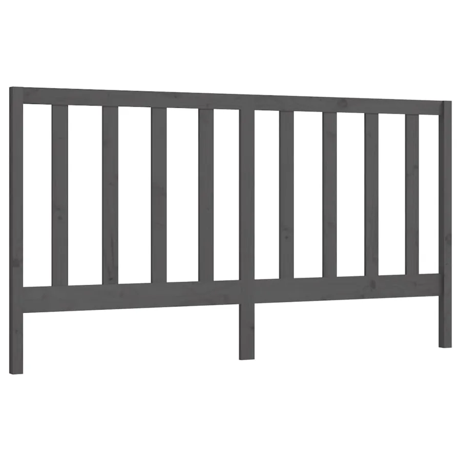 Tête de lit Gris 206x4x100 cm Bois massif de pin - 2