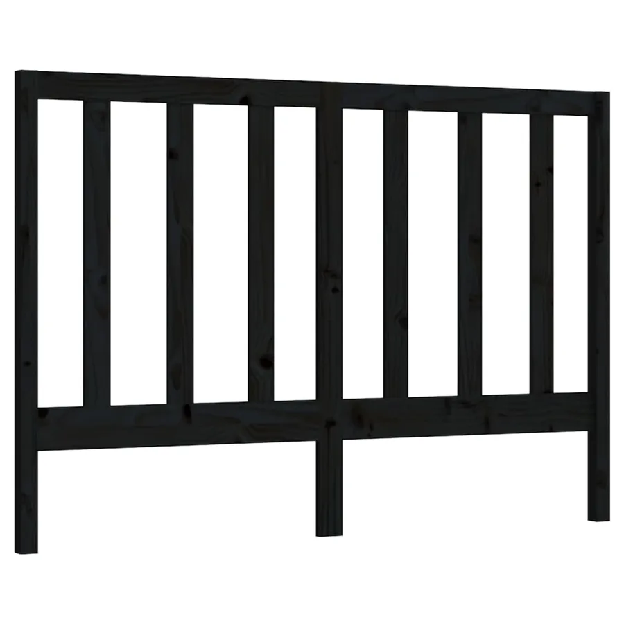 Tête de lit Noir 166x4x100 cm Bois massif de pin - 2