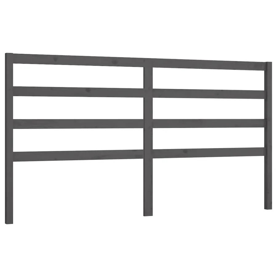 Tête de lit Gris 206x4x100 cm Bois massif de pin - 2