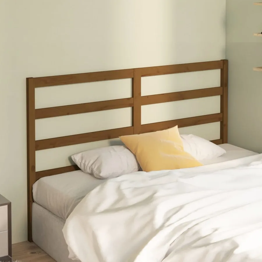 Tête de lit Marron miel 156x4x100 cm Bois massif de pin - 3